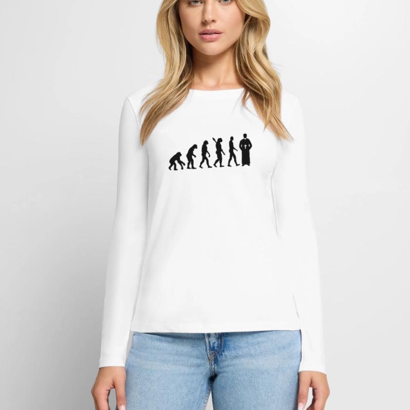 Évolution Pasteur T-shirt manches longues Premium bio Femme