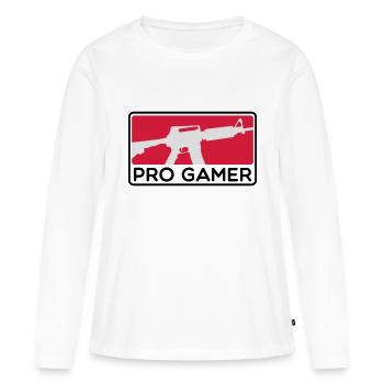 PRO GAMER - T-shirt manches longues Premium bio Femme - blanc - Devant - Julia (174cm)