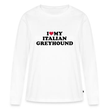 Italian Greyhound - T-shirt manches longues Premium bio Femme - blanc - Devant - Julia (174cm)