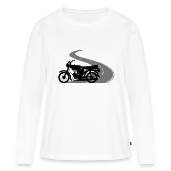 Fahrzeug - Simson Straße - Frauen Premium Bio Langarmshirt - Weiß - Vorne - Julia (174cm)