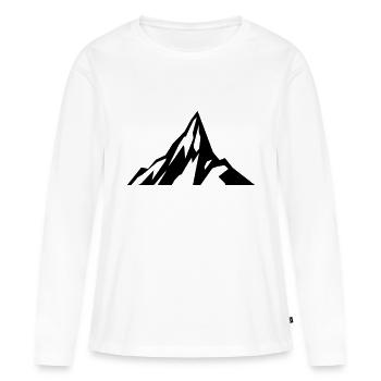 Berg Berge Gebirge Silhouette Gletscher Geschenk - Frauen Premium Bio Langarmshirt - Weiß - Vorne - Julia (174cm)