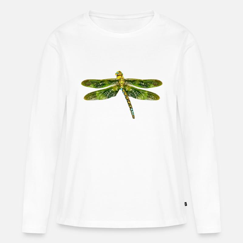 Libelle - Frauen Premium Bio Langarmshirt - Weiß
