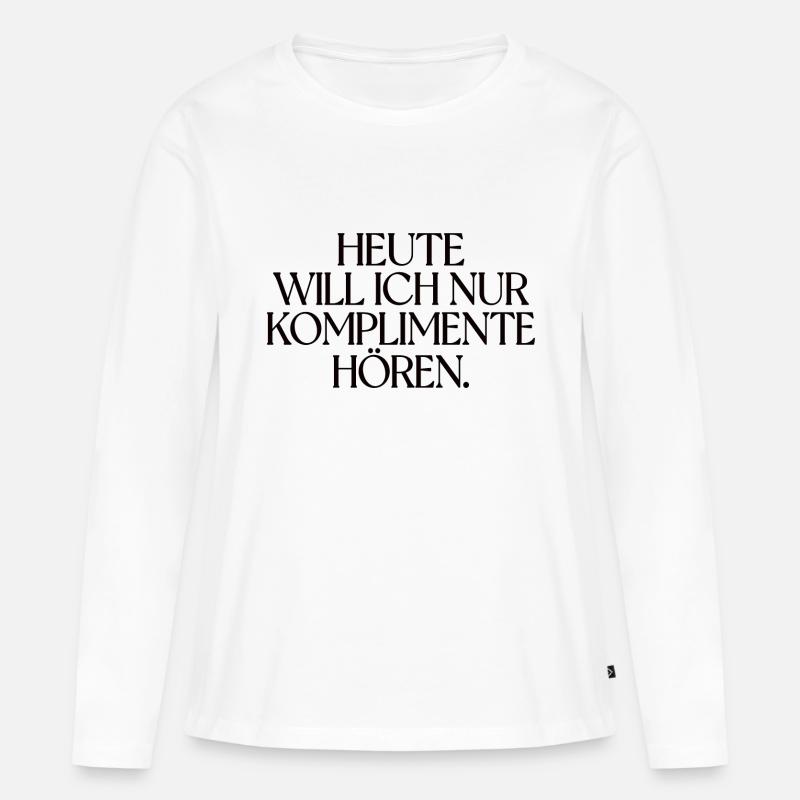 Komplimente - Frauen Premium Bio Langarmshirt - Weiß