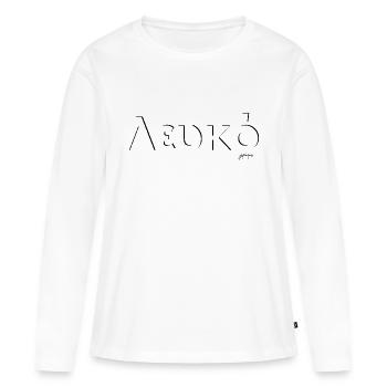 Blanc - Λευυκό - Blanc / Grèce - T-shirt manches longues Premium bio Femme - blanc - Devant - Julia (174cm)