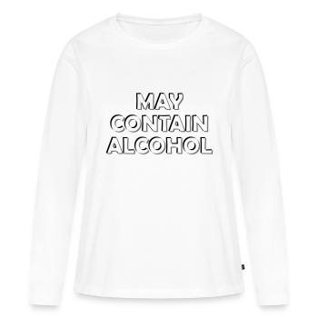 Peut contenir de l’alcool Flou - T-shirt manches longues Premium bio Femme - blanc - Devant - Julia (174cm)