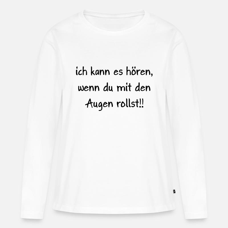 Augenrollen - Frauen Premium Bio Langarmshirt - Weiß