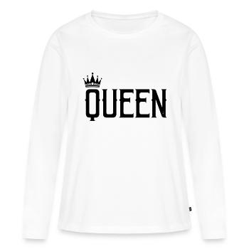 reine - T-shirt manches longues Premium bio Femme - blanc - Devant - Julia (174cm)