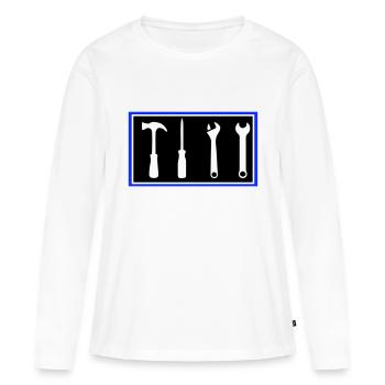 tool - Women's Premium Organic Long Sleeve Shirt - white - Front - Julia (174cm)