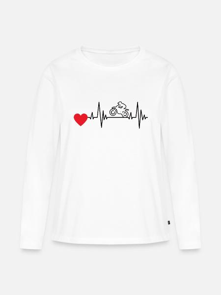 Motorrad Motorcross Motorradfahrer Motorradfan - Frauen Premium Bio Langarmshirt - Weiß