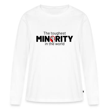 Le poing minoritaire le plus dur - T-shirt manches longues Premium bio Femme - blanc - Devant - Julia (174cm)