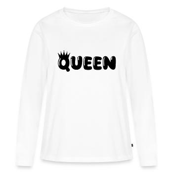 queen - Women's Premium Organic Long Sleeve Shirt - white - Front - Julia (174cm)