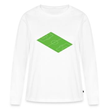 Terrain de football terrain de football vert - T-shirt manches longues Premium bio Femme - blanc - Devant - Julia (174cm)