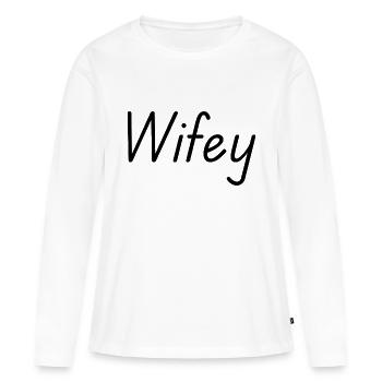Ehefrau - Frauen Premium Bio Langarmshirt - Weiß - Vorne - Julia (174cm)
