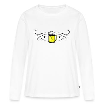 Icône de chope de bière - T-shirt manches longues Premium bio Femme - blanc - Devant - Julia (174cm)