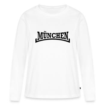 Munich style - T-shirt manches longues Premium bio Femme - blanc - Devant - Julia (174cm)