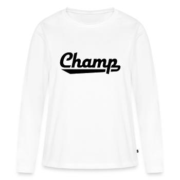 Champ - T-shirt manches longues Premium bio Femme - blanc - Devant - Julia (174cm)