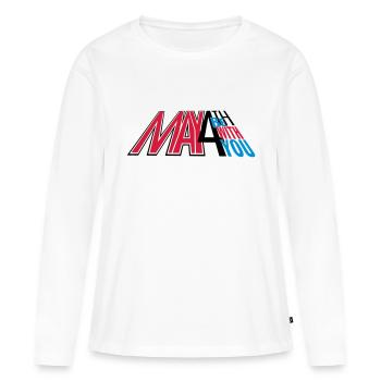 may4th_vec_3 fr - T-shirt manches longues Premium bio Femme - blanc - Devant - Julia (174cm)