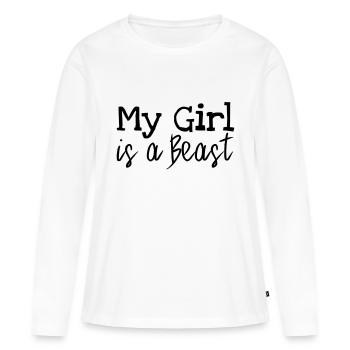 My Girl - T-shirt manches longues Premium bio Femme - blanc - Devant - Julia (174cm)