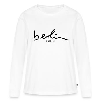 Berlin - T-shirt manches longues Premium bio Femme - blanc - Devant - Julia (174cm)