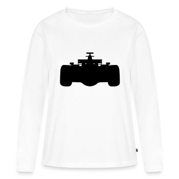 F1 # 1 - Frauen Premium Bio Langarmshirt - Weiß - Vorne - Julia (174cm)