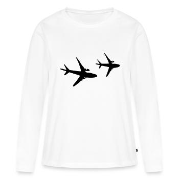 Flugschirm - Frauen Premium Bio Langarmshirt - Weiß - Vorne - Julia (174cm)