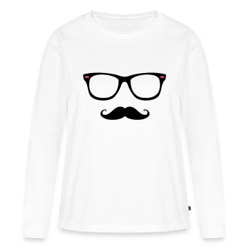 I love moustache hype - T-shirt manches longues Premium bio Femme - blanc - Devant - Julia (174cm)