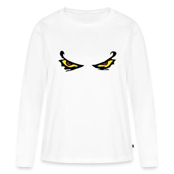Yeux mauvais - T-shirt manches longues Premium bio Femme - blanc - Devant - Julia (174cm)