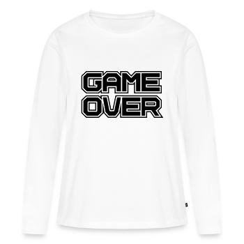 Game over - T-shirt manches longues Premium bio Femme - blanc - Devant - Julia (174cm)