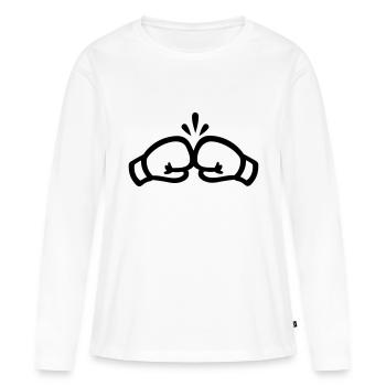 Boxe Gant - T-shirt manches longues Premium bio Femme - blanc - Devant - Julia (174cm)