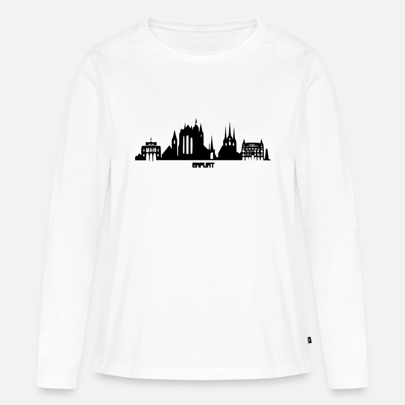 erfurt - Frauen Premium Bio Langarmshirt - Weiß