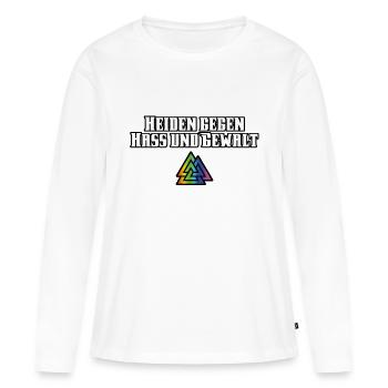 Heiden gegen Hass - Frauen Premium Bio Langarmshirt - Weiß - Vorne - Julia (174cm)