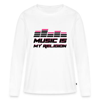 Music - T-shirt manches longues Premium bio Femme - blanc - Devant - Julia (174cm)