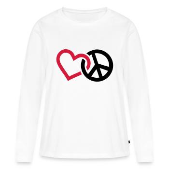 Peace - T-shirt manches longues Premium bio Femme - blanc - Devant - Julia (174cm)