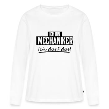 ich bin mechaniker - Frauen Premium Bio Langarmshirt - Weiß - Vorne - Julia (174cm)