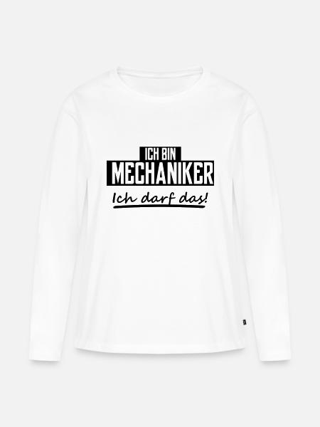 ich bin mechaniker - Frauen Premium Bio Langarmshirt - Weiß