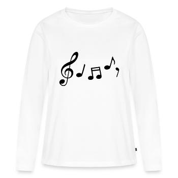 notes de musique - T-shirt manches longues Premium bio Femme - blanc - Devant - Julia (174cm)