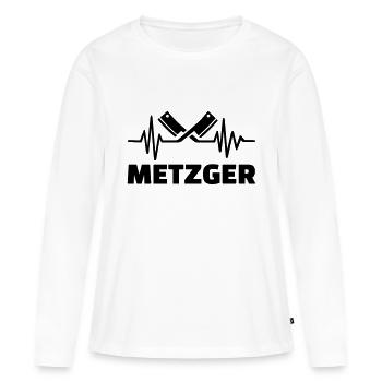 Metzger - Frauen Premium Bio Langarmshirt - Weiß - Vorne - Julia (174cm)