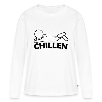 chillen - Frauen Premium Bio Langarmshirt - Weiß - Vorne - Julia (174cm)