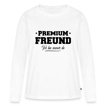 freund premium - Frauen Premium Bio Langarmshirt - Weiß - Vorne - Julia (174cm)