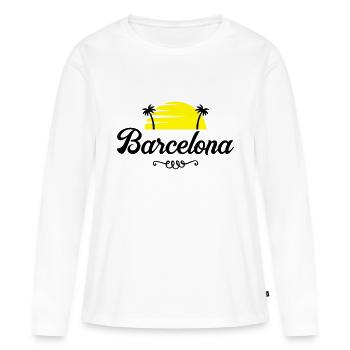barcelona sunset - Frauen Premium Bio Langarmshirt - Weiß - Vorne - Julia (174cm)