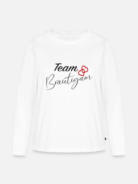 Team Bräutigam - Frauen Premium Bio Langarmshirt - Weiß