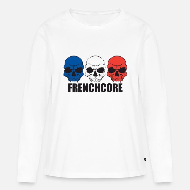 Frenchcore - Frauen Premium Bio Langarmshirt - Weiß