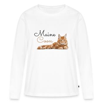 Maine Coon - Frauen Premium Bio Langarmshirt - Weiß - Vorne - Julia (174cm)