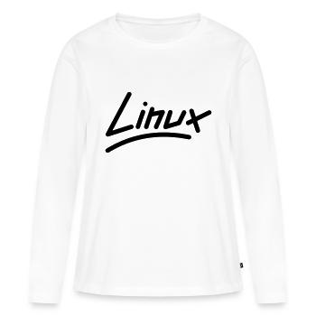 Linux - Vecteur - T-shirt manches longues Premium bio Femme - blanc - Devant - Julia (174cm)