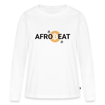 Afrobeat - T-shirt manches longues Premium bio Femme - blanc - Devant - Julia (174cm)