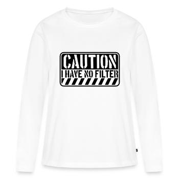 attention pas de citation de filtre - T-shirt manches longues Premium bio Femme - blanc - Devant - Julia (174cm)