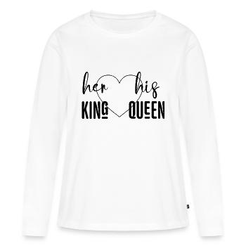 Ihr König Seine Königin schwarze Version - Frauen Premium Bio Langarmshirt - Weiß - Vorne - Julia (174cm)