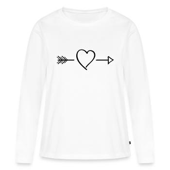 heart - Frauen Premium Bio Langarmshirt - Weiß - Vorne - Julia (174cm)
