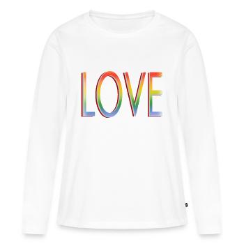 LIEBE ZU FARBEN - Frauen Premium Bio Langarmshirt - Weiß - Vorne - Julia (174cm)