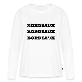 BORDEAUX - T-shirt manches longues Premium bio Femme - blanc - Devant - Julia (174cm)